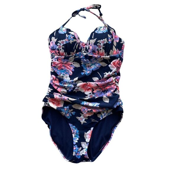 Old Navy Floral Halter One Piece Swimsuit Size Small - Picture 1 of 4